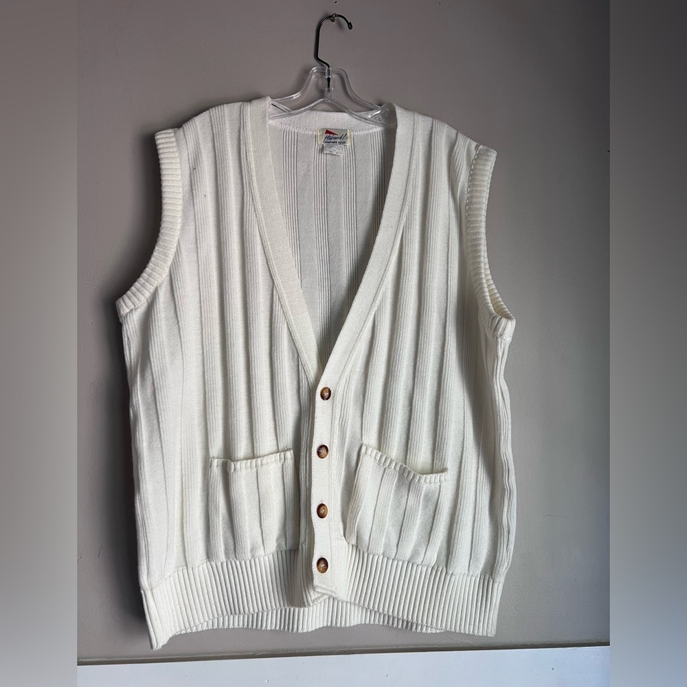 Haband White Knit Cardigan